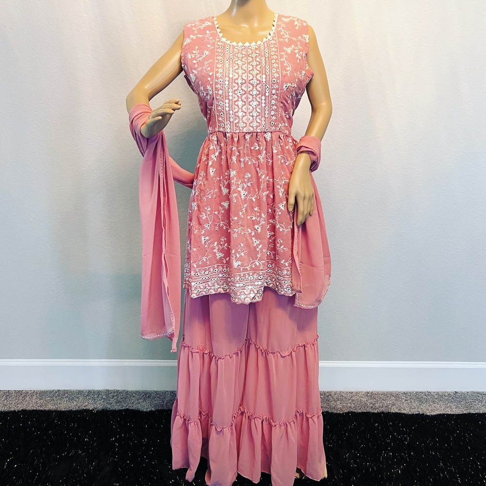Baby Pink Gharara suit